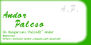 andor palcso business card